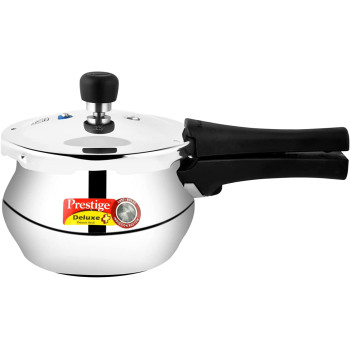 Prestige Deluxe Plus Aluminium Junior Handi Polished Pressure Cooker, SILVER, 2 Ltr, PRDAH2 (MPD10711)
