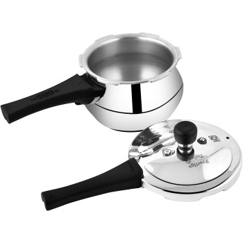 Prestige Deluxe Plus Aluminium Junior Handi Polished Pressure Cooker, SILVER, 2 Ltr, PRDAH2 (MPD10711)