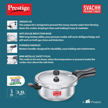 Prestige Svachh Pressure Cooker 3.5 Liter Junior Deep pan (MPD10728)
