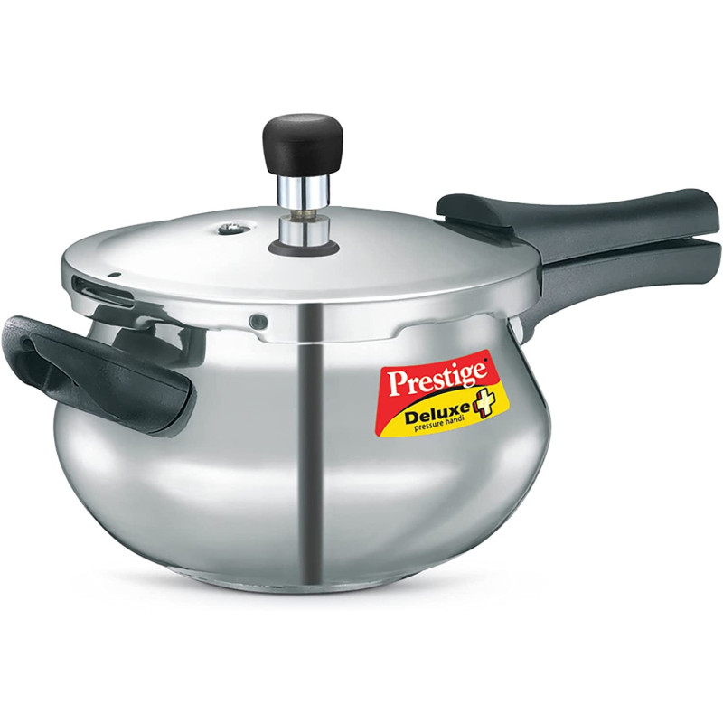 Prestige Deluxe Plus Aluminium Mini Handi Polished Pressure Cooker, 3 Ltr (MPD10793)