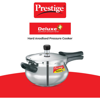 Prestige Deluxe Plus Aluminium Mini Handi Polished Pressure Cooker, 3 Ltr (MPD10793)