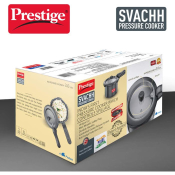 Prestige Svachh 3 Litre Pressure Cooker with Hard Anodized Body (Black) (MPD20223)