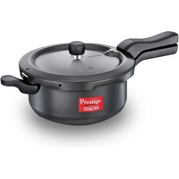 Prestige Svachh Hard Anodised Junior Deep Pan Pessure Cooker, 3.5 Ltr, Grey (MPD20225)