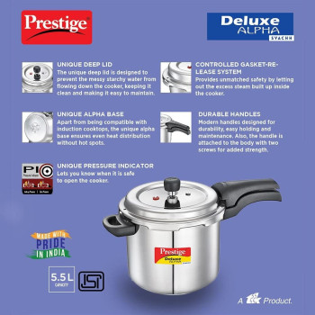 Prestige Deluxe Alpha Svachh 5.5 Ltr (MPD20251)