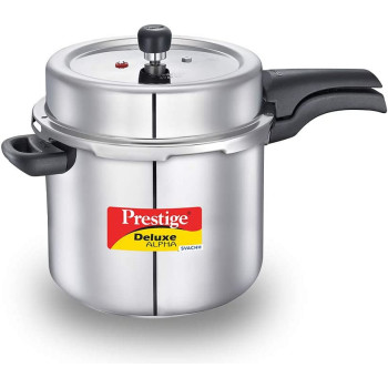 Prestige Deluxe Alpha Svachh Stainless Steel Pressure Cooker, 10 Ltr, Silver (MPD20254)
