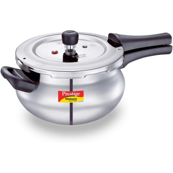 Prestige Deluxe Alpha Svachh Stainless Steel Handi Pressure Cooker, 3 Ltr, Silver (MPD20267)