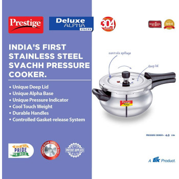 PRESTIGE S/S 4 LTR SVACHH DLX ALPHA HANDI COOKER (MPD20268)