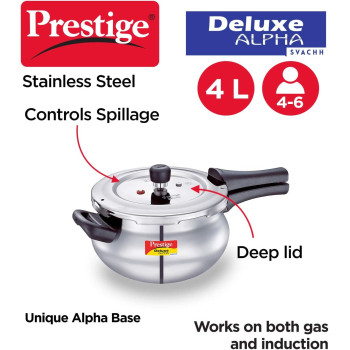PRESTIGE S/S 4 LTR SVACHH DLX ALPHA HANDI COOKER (MPD20268)