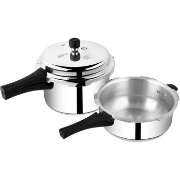 Prestige 2724294146876 2 Pieces Pressure Cooker Set, Silveraluminum (MPP10100)