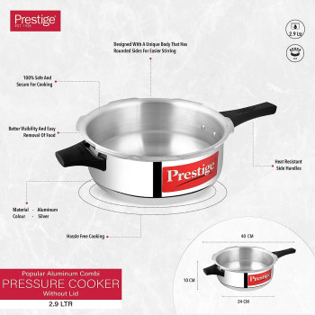 Prestige 2724294146876 2 Pieces Pressure Cooker Set, Silveraluminum (MPP10100)