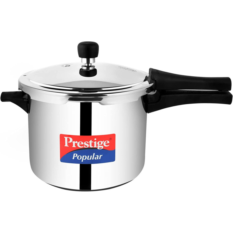 Prestige Popular Stainless Steel Pressure Cooker, 5 Ltr, Silver (MPP20652)