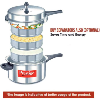 Prestige Popular Aluminium Pressure Cooker, 4 Ltr, Silver (MPP24100)