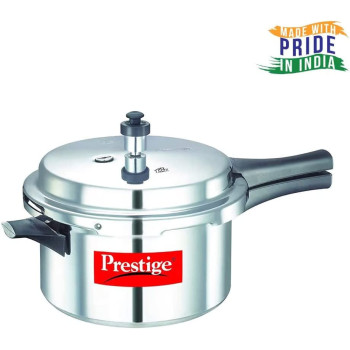 Prestige Popular Aluminium Pressure Cooker, 4 Ltr, Silver (MPP24100)