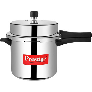 Prestige Popular Aluminium Pressure Cooker, 6 Ltr, Silver (MPP26100)