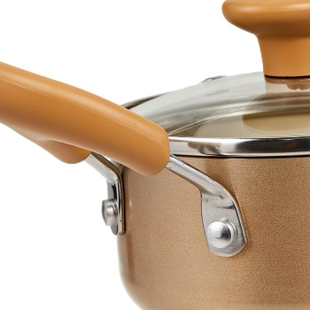 Meyer Non Stick Covered Sause Pan with Cushioned Surface and Lid, 0.9 Ltr, 14 cm, Beige (MY16860)