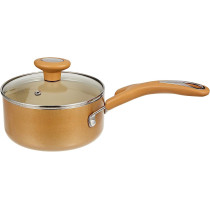 Meyer Non Stick Covered Sause Pan with Cushioned Surface and Lid, 1.4 Ltr, 16 cm, Beige (MY16862)