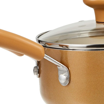 Meyer Non Stick Covered Sause Pan with Cushioned Surface and Lid, 1.4 Ltr, 16 cm, Beige (MY16862)