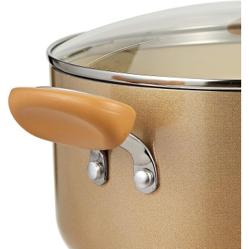 Meyer Non Stick Covered Stockpot with Cushion Surface and Lid, 6.3 Ltr, 26 cm, Beige (MY16866)