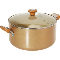 Meyer Non Stick Covered Stockpot with Cushion Surface and Lid, 8 Ltr, 28 cm, Beige (MY16867)