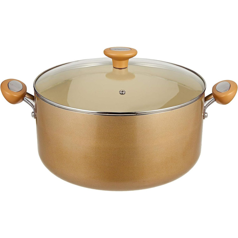 Meyer Non Stick Covered Stockpot with Cushion Surface and Lid, 10 Ltr, 30 cm, Beige (MY16868)