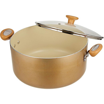 Meyer Non Stick Covered Stockpot with Cushion Surface and Lid, 10 Ltr, 30 cm, Beige (MY16868)