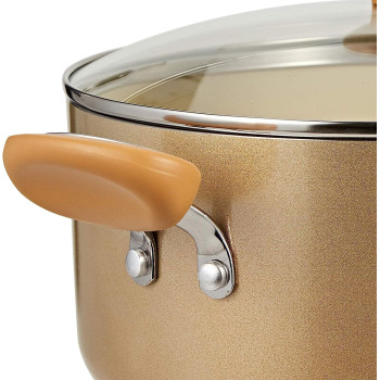 Meyer Non Stick Covered Stockpot with Cushion Surface and Lid, 10 Ltr, 30 cm, Beige (MY16868)