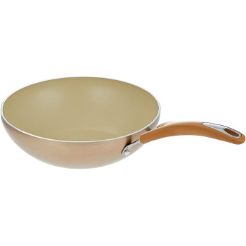 Meyer Non Stick Deep Wok, 10.25 Inch, 26 cm, Beige (MY16875)
