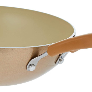 Meyer Non Stick Deep Wok, 10.25 Inch, 26 cm, Beige (MY16875)