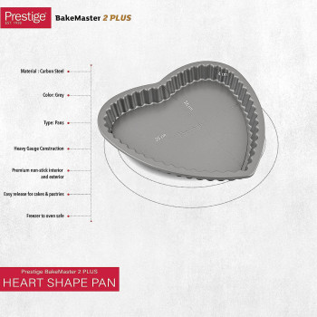 Prestige Loose Base Heart Shape Pan, Grey (PR13221)