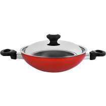 Prestige Kadai Belly Bottom With Lid, Red (PR15853)