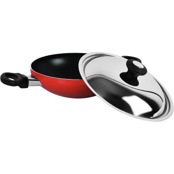 Prestige Kadai Belly Bottom With Lid, Red (PR15853)