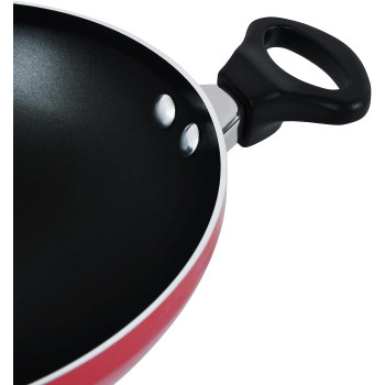 Prestige Kadai Belly Bottom With Lid, Red (PR15853)