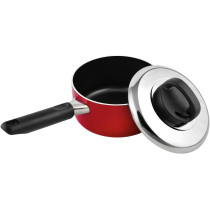 Prestige Classique 3X Ultra Tough Covered NonStick Sauce Pan, 0.9 Ltr, 14 cm, Red (PR15906)