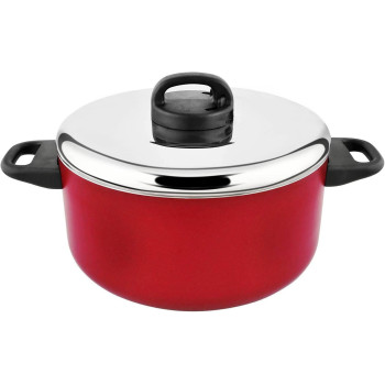 Prestige Classique 3X Ultra Tough Covered NonStick Stockpot, 5.2 Ltr, 24 cm, Red (PR15912)