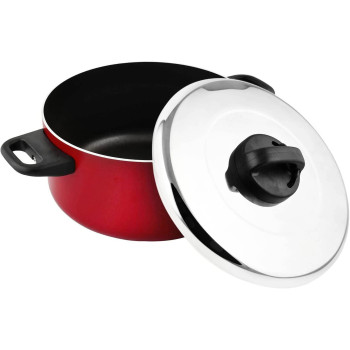 Prestige Classique 3X Ultra Tough Covered NonStick Stockpot, 5.2 Ltr, 24 cm, Red (PR15912)
