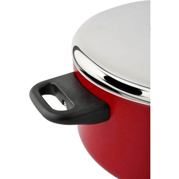 Prestige Classique 3X Ultra Tough Covered NonStick Stockpot, 5.2 Ltr, 24 cm, Red (PR15912)