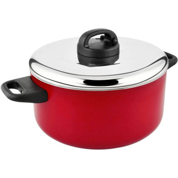 Prestige Classique 3X Ultra Tough Covered NonStick Stockpot, 5.2 Ltr, 24 cm, Red (PR15912)