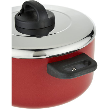 Prestige Classique 3X Ultra Tough Covered NonStick Stockpot, 5.2 Ltr, 24 cm, Red (PR15912)