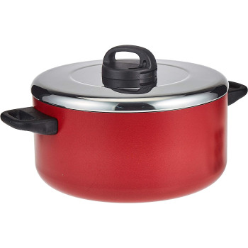 Prestige Classique 3X Ultra Tough Covered NonStick Stockpot, 8 Ltr, 28 cm, Red (PR15916)