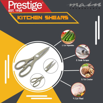 Prestige Stainless Steel Scissors, Gray (PR166)