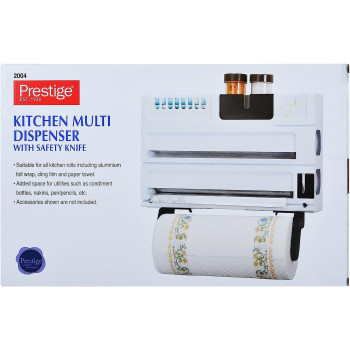 Prestige Kitchen Multi Dispenser with Safety Knife, White (PR2004)