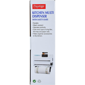 Prestige Kitchen Multi Dispenser with Safety Knife, White (PR2004)