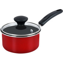 Prestige 12 Piece Non stick Induction Base Cookware Set, Cooking Pan, Saucepan and Casserole Set with Glass Lid, Red (PR20486)
