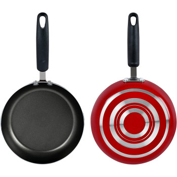 Prestige 12 Piece Non stick Induction Base Cookware Set, Cooking Pan, Saucepan and Casserole Set with Glass Lid, Red (PR20486)