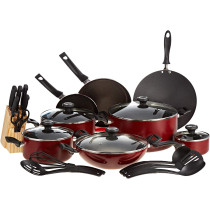 Prestige Non-Stick Cookware Set, Red, PR20499, 25Piece (PR20499)
