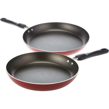 Prestige Aluminum Non- Stick Twin Fry Pan Set Of 2- Piece, Red Pr20961, 380 grams (PR20961)