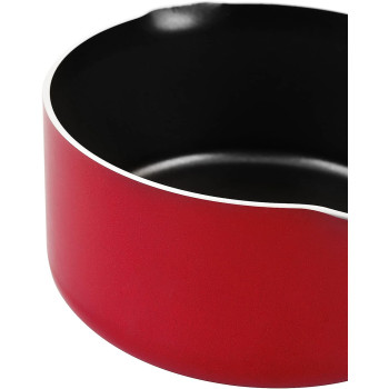 Prestige Classique 3X Ultra Tough Milk Pan, 1.4 Ltr, 16 cm, Red (PR20972)