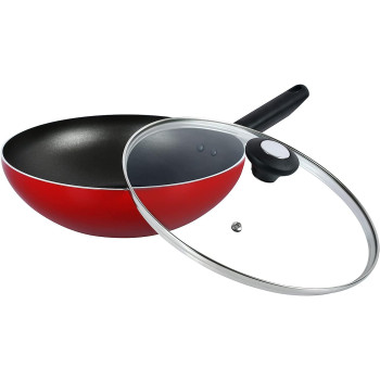 Prestige Classique Covered Wok, 30 cm, Red (PR20980)