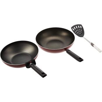 Prestige Twin Pack Set Wok & Turner, Red (PR21014)