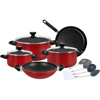 Prestige Classique 12 Piece Cookware Set, Red (PR21179)